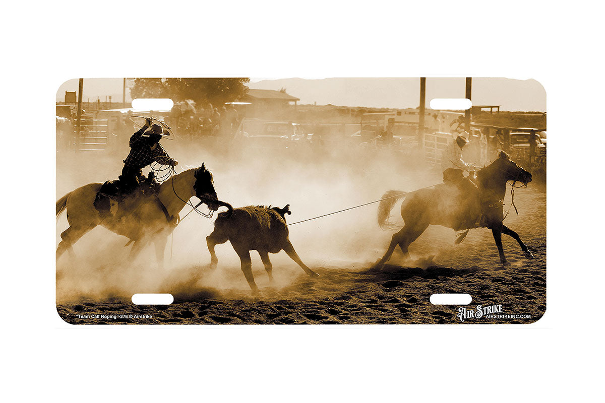 "Team Calf Roping" - Decorative License Plate