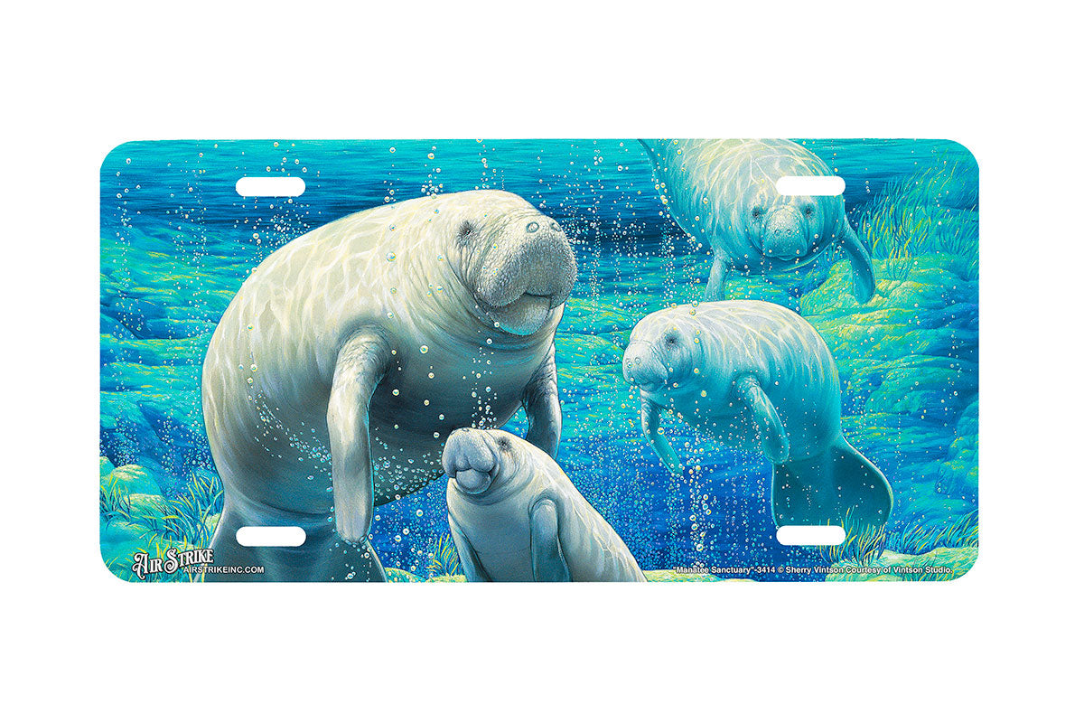 "Manatee Sanctuary" - Decorative License Plate