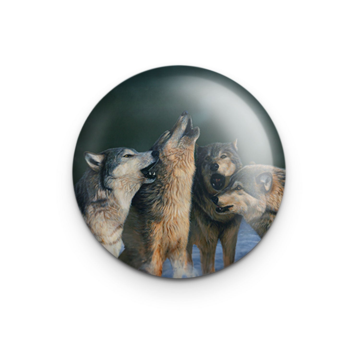 "Wolf Song" - 1" Round Pinback Button