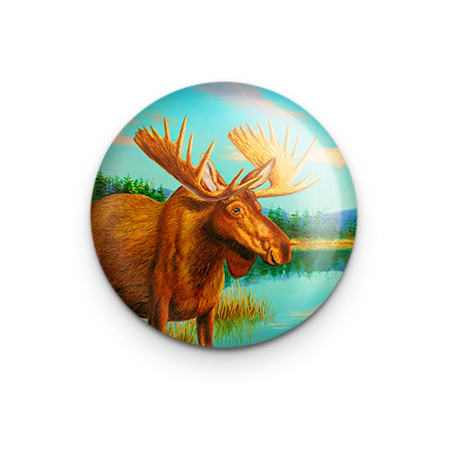 "Moosetique" - 1" Round Pinback Button