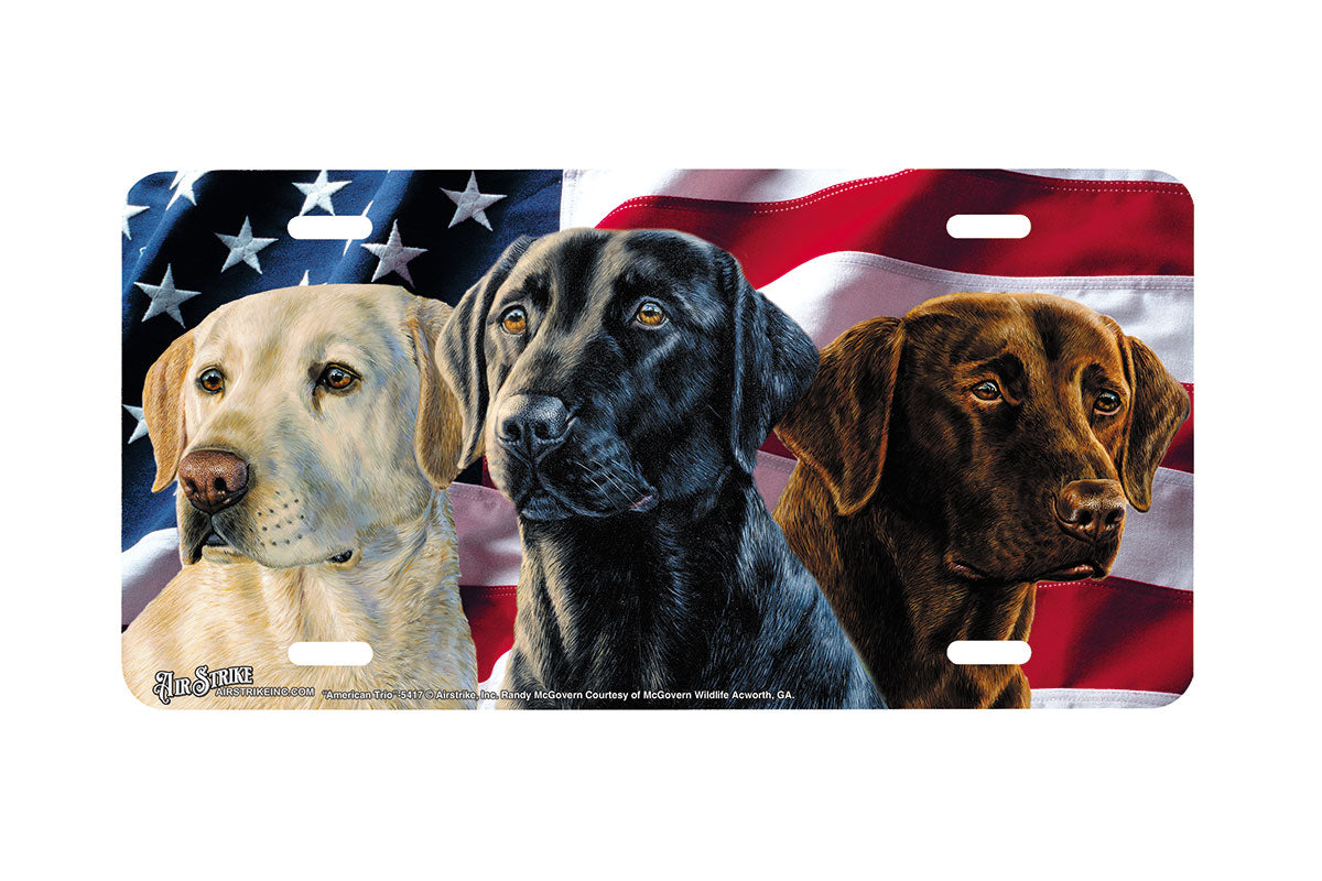 "American Lab Trio" - Decorative License Plate