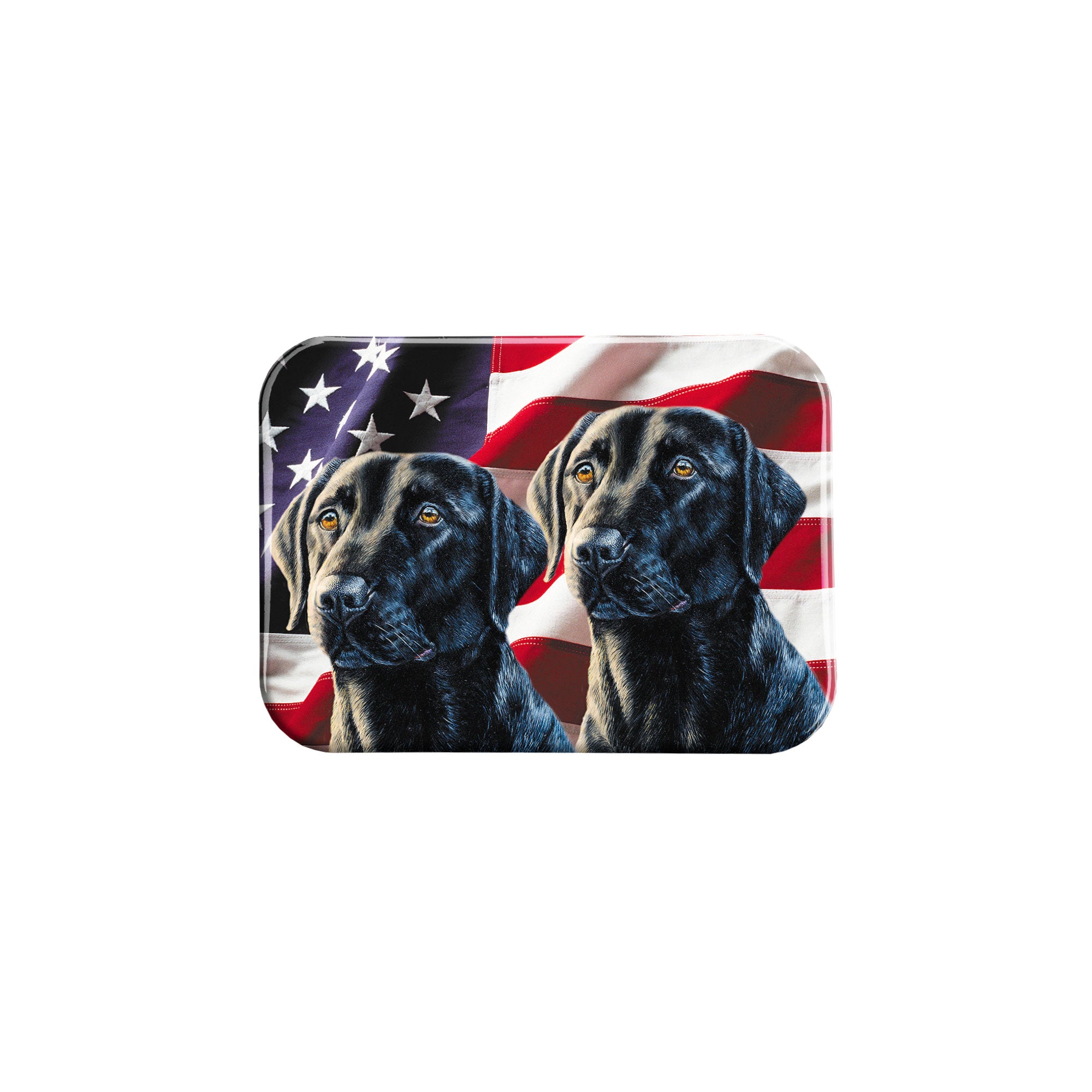 "American Black Lab Duo" - 2.5" X 3.5" Rectangle Fridge Magnets