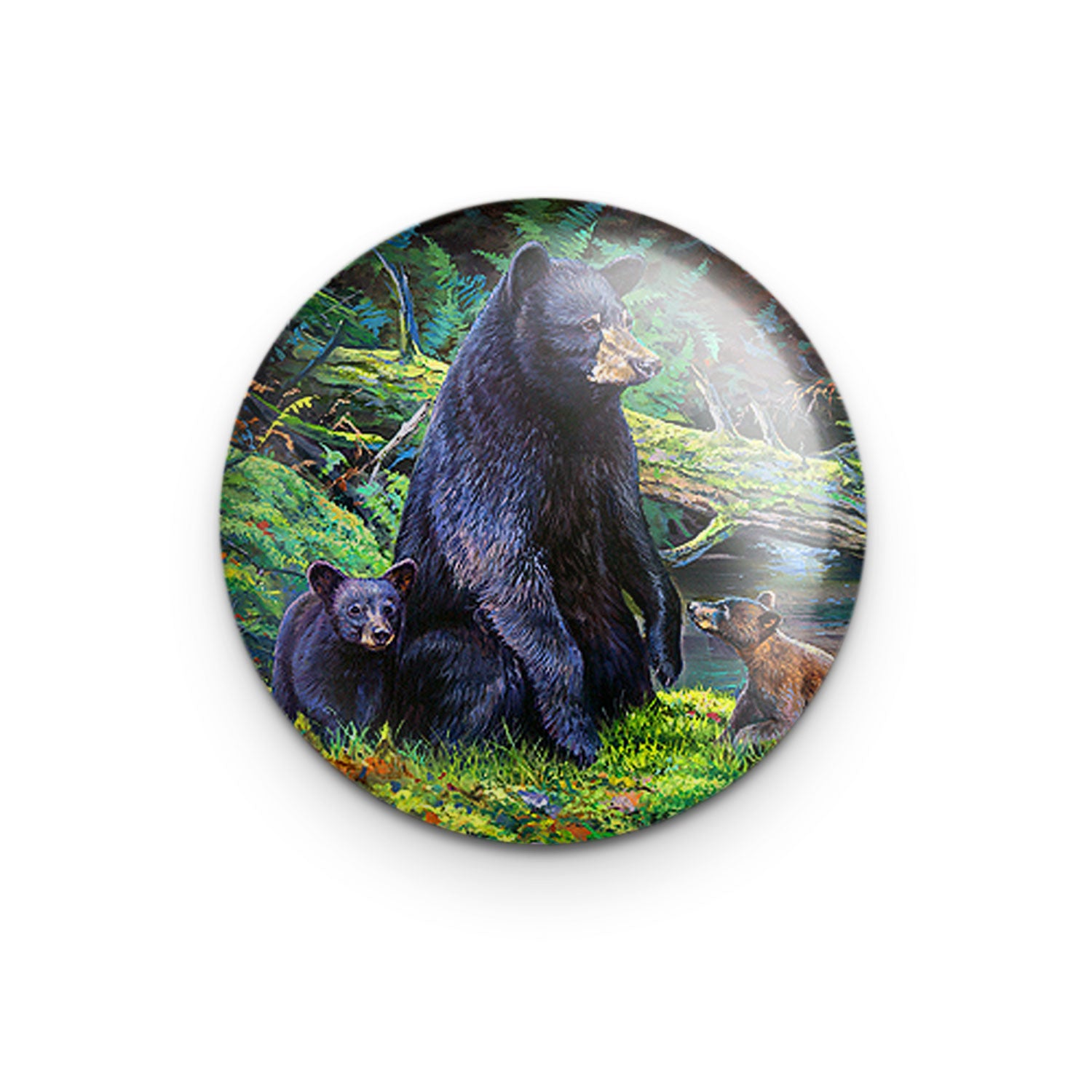 "Bear Necessities" - 1" Round Pinback Button