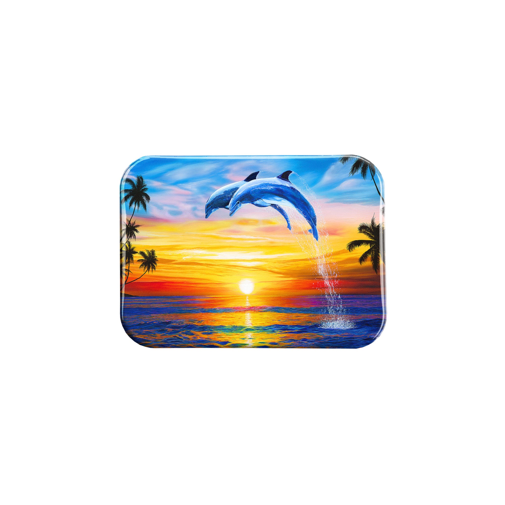 "Dolphin Sunset" - 2.5" X 3.5" Rectangle Fridge Magnets