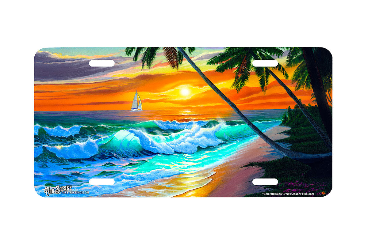 "Emerald Seas" - Decorative License Plate