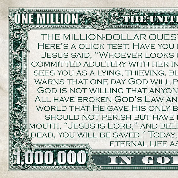 Million Dollar Bill - Gospel Tract for Christians