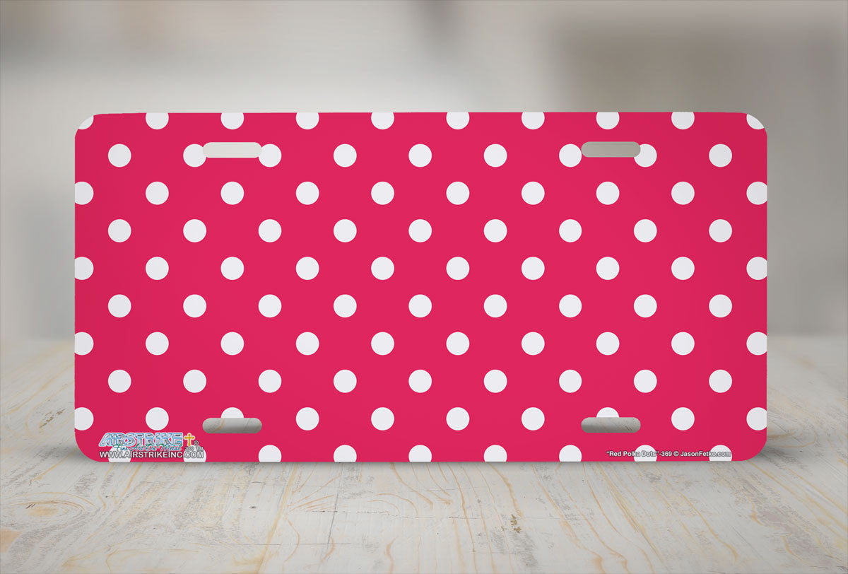 Airstrike® 369-"Red Polka Dots" Polka Dot License Plates