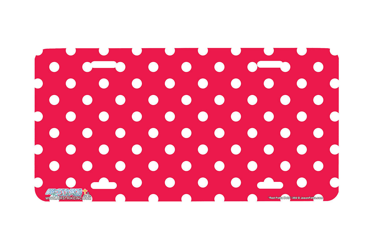 Airstrike® 369-"Red Polka Dots" Polka Dot License Plates